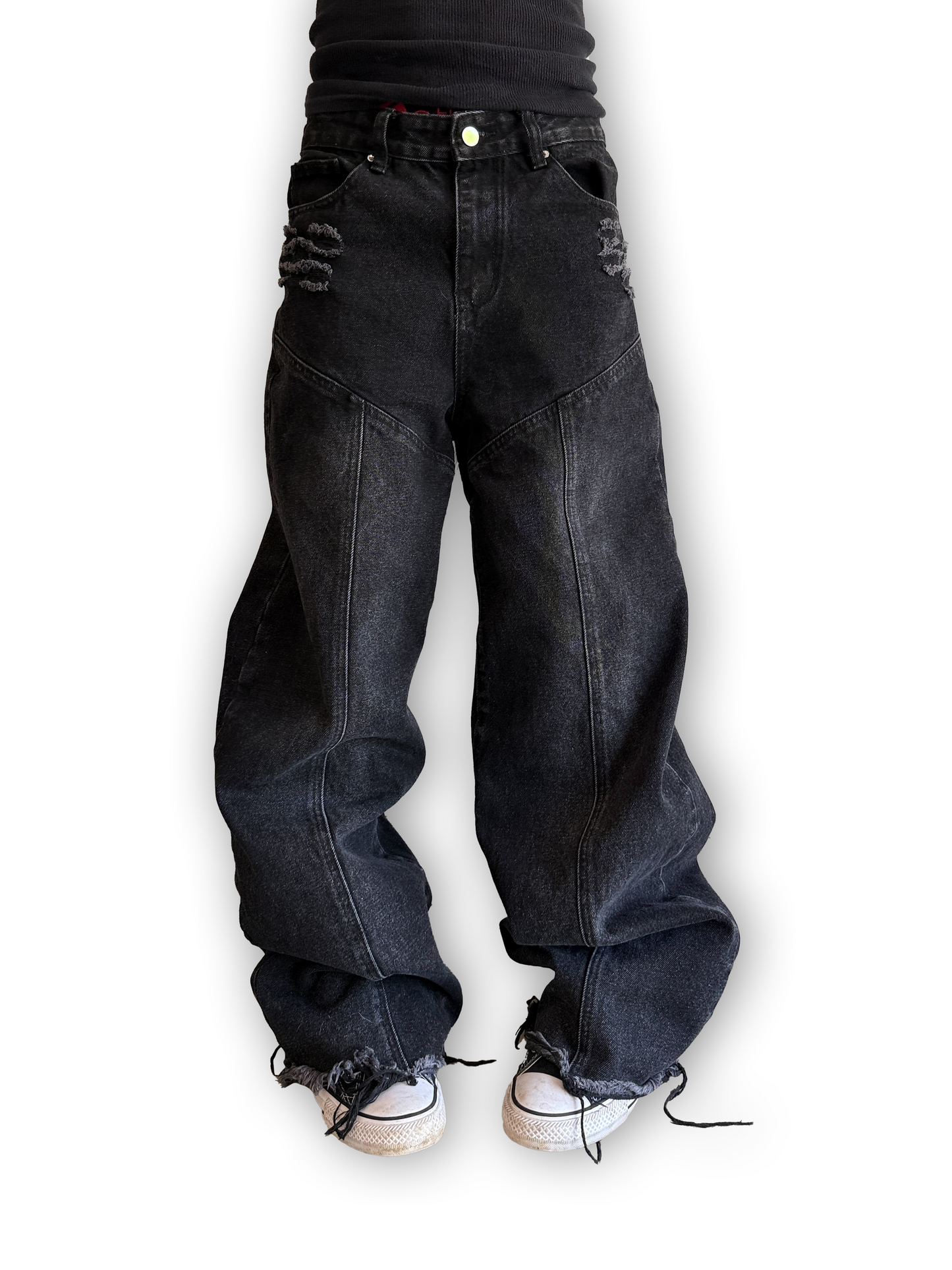 “despair” baggy denim