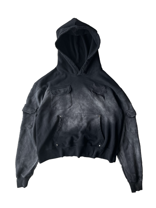 “obsidian” cargo hoodie